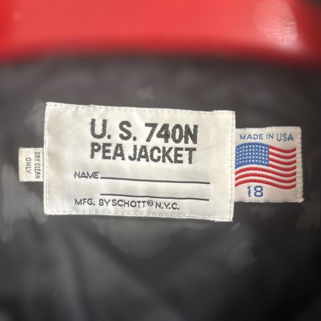 Schott ピーコート ダブル U.S. 740N ブラック