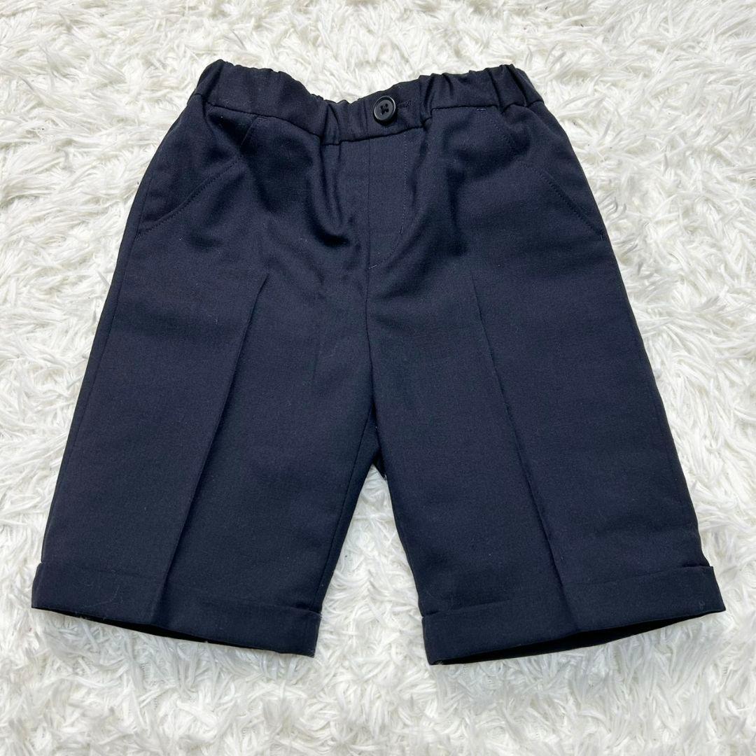 【美品】グリーンレーベル フォーマル スーツ キッズ 125 ネイビー 卒服