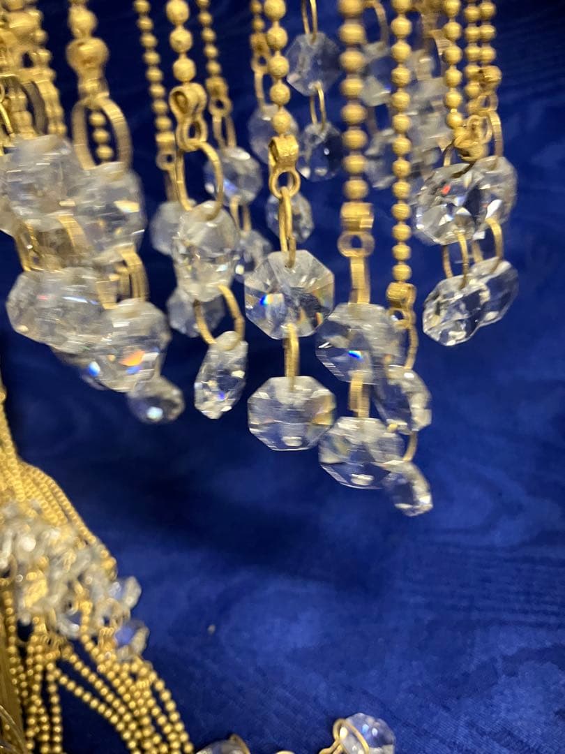 ゆ*よ様 エレガントなゴールドシャンデリア　昭和レトロ　２個セット　配線ぶつ切り