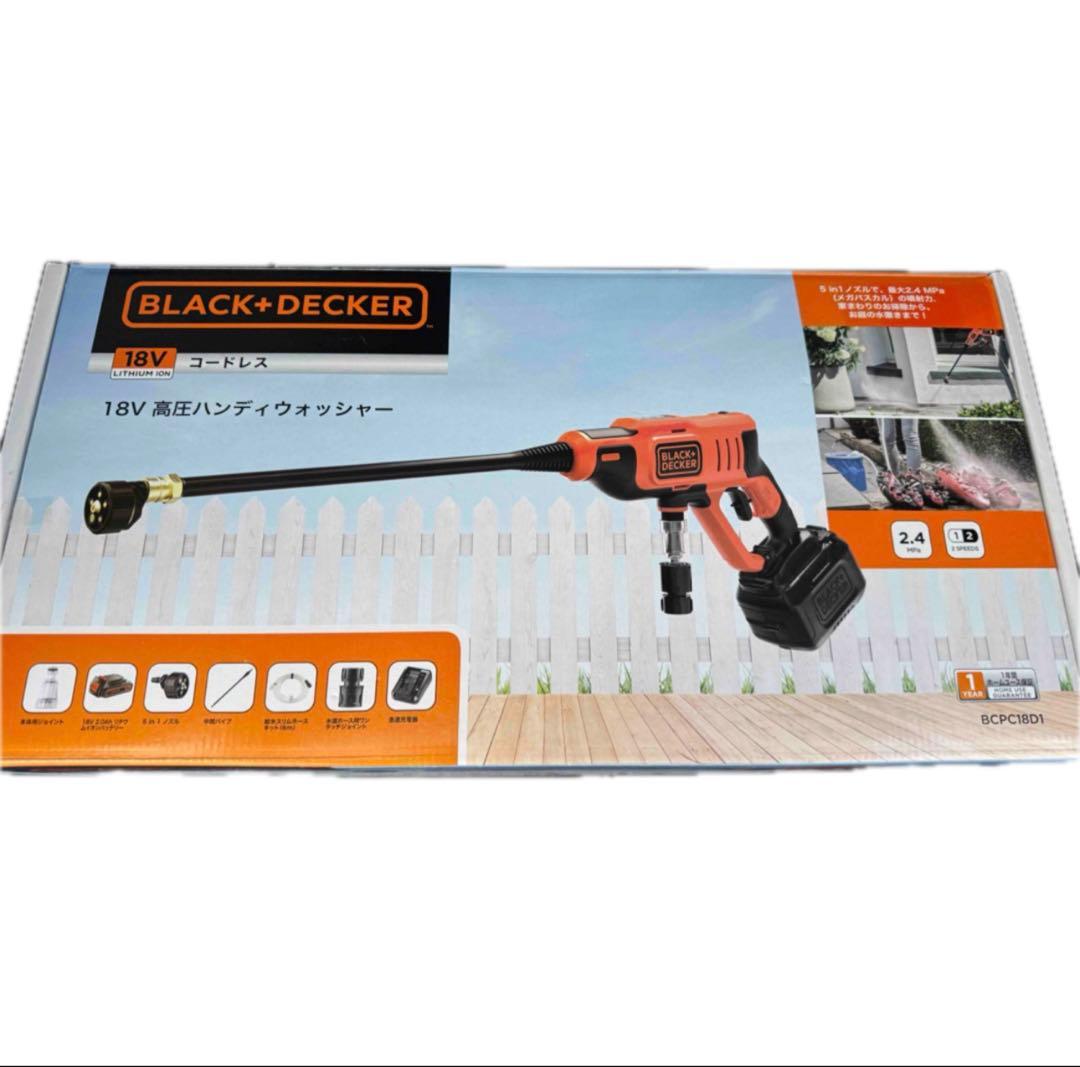 送料込み美品あると助かるBLACK+DECKER 18Vコードレス高圧洗浄機