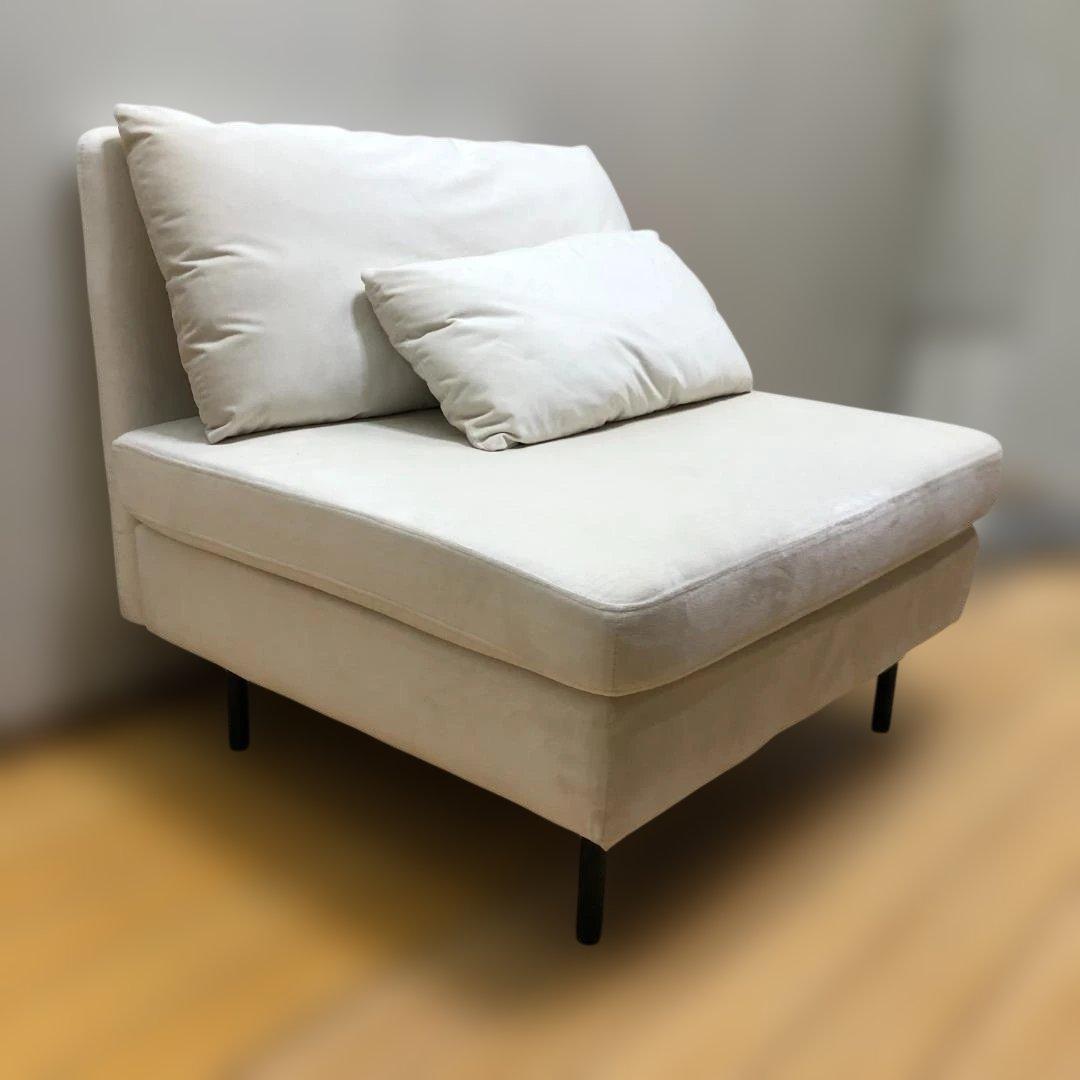 送料無料 美品 イーナ Ehre 一人掛けソファ スエード調 51113