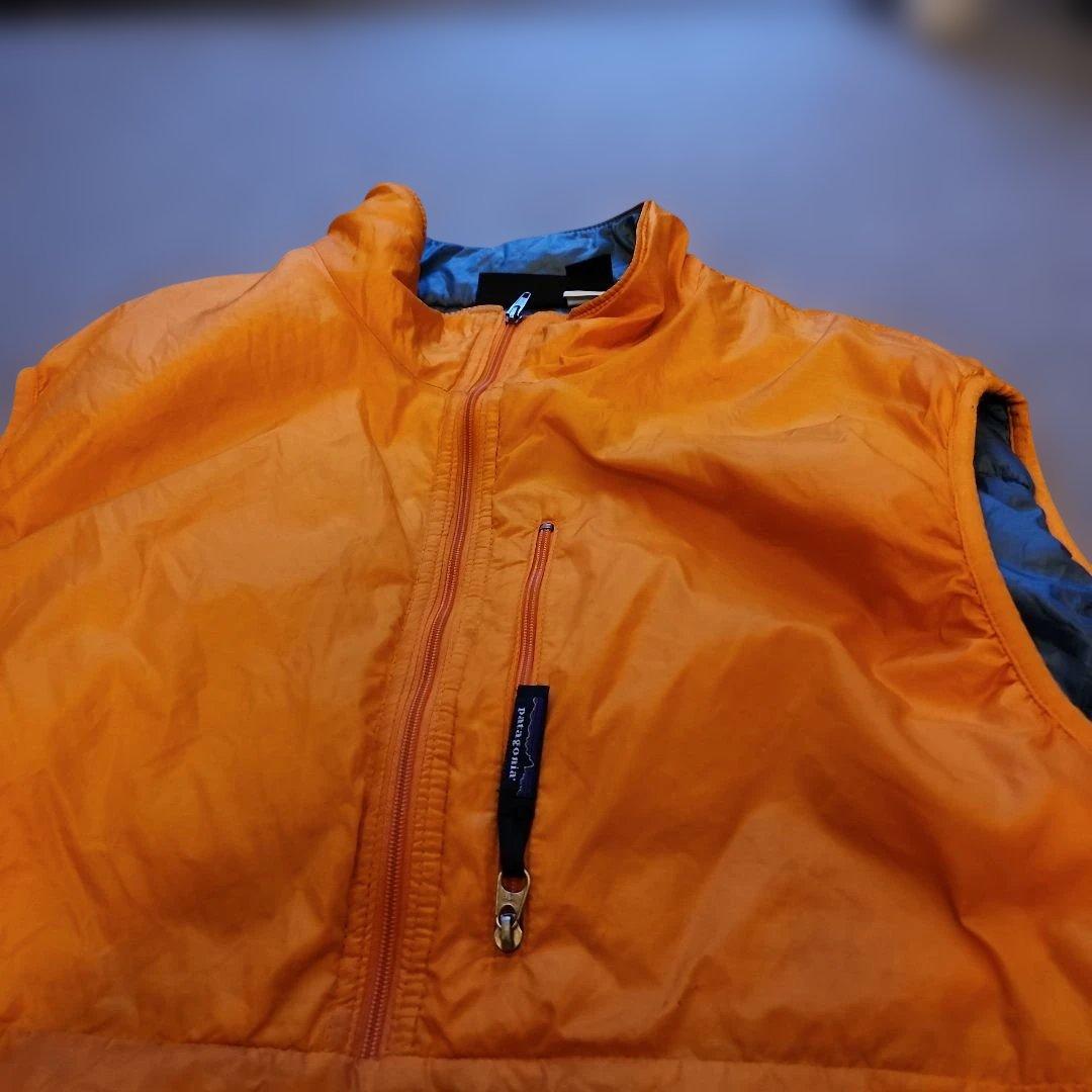 希少93年USA製patagoniaパタゴニア パフボール ベストLマンゴー