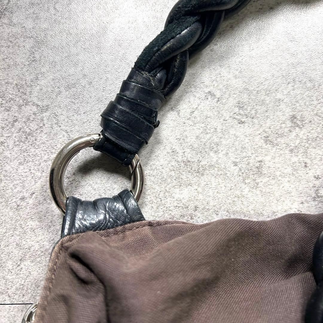 バッグ 00s/leather one shoulder bag gimmick/y2k