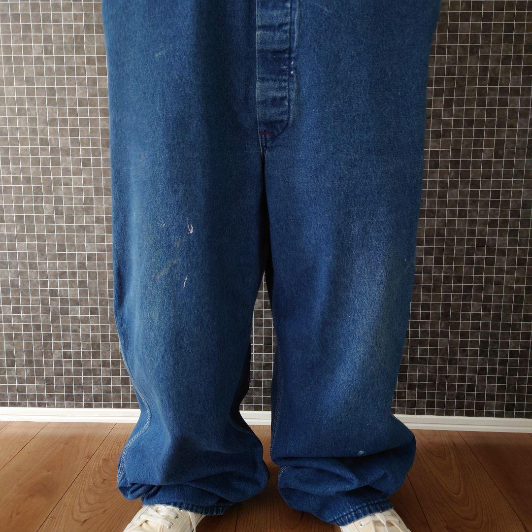 USA製 Dickies デニムオーバーオール/古着/実寸W40L30/裾直有