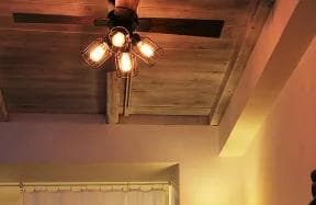 シーリングファン 4灯 クワドロ ジャヴァロエルフ リモコン付き LED