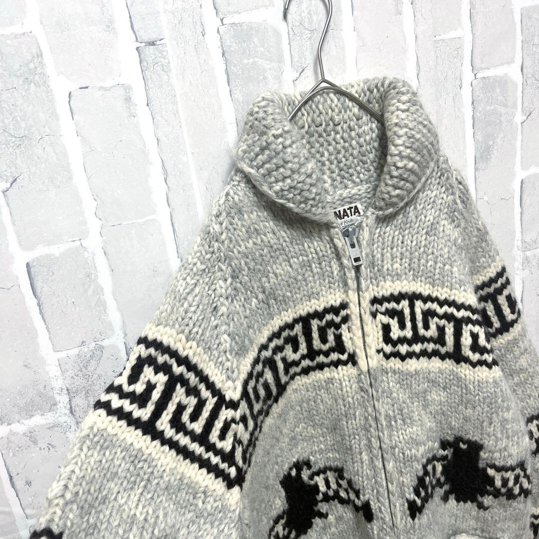 kanata カナタ カウチンニット セーター サンダーバード L カナダ製