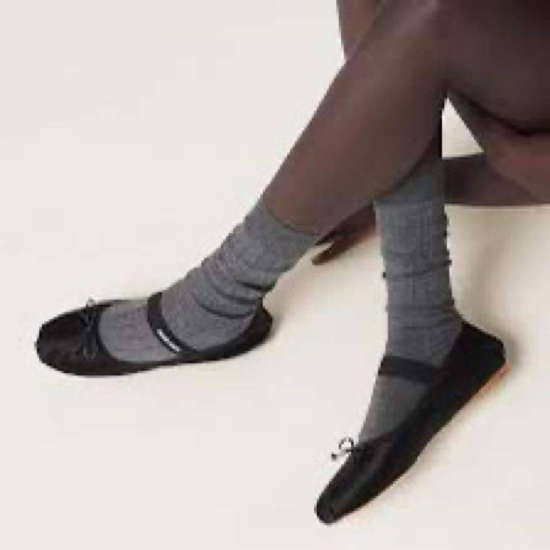 miumiu 希少サイズ　サテンバレリーナ 38.5