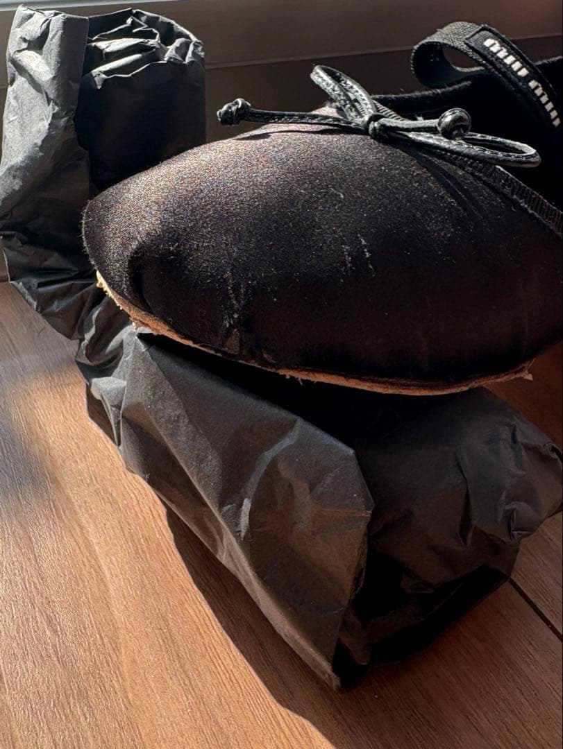 miumiu 希少サイズ　サテンバレリーナ 38.5