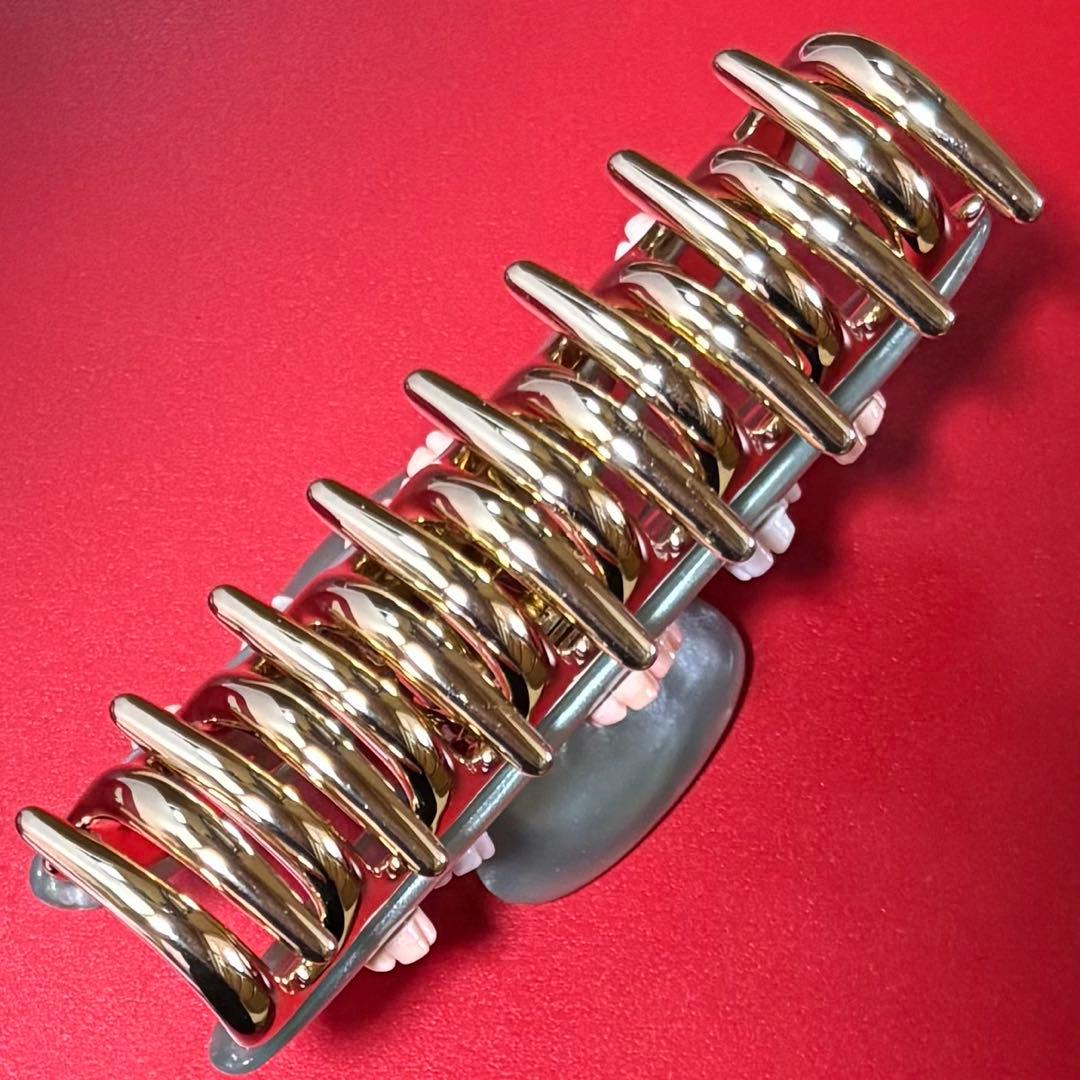 acca ヘアクリップ　フラワーラインストーングリーン 大