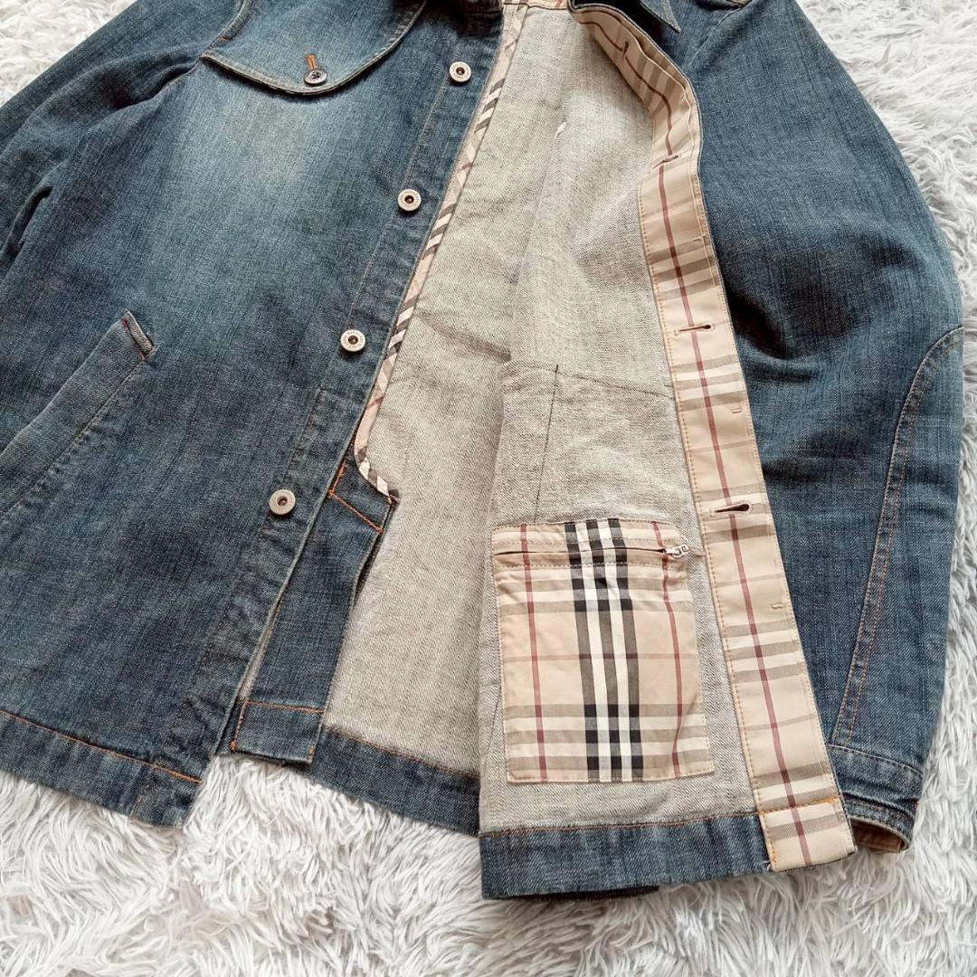 バーバリー ブラックレーベル デニムジャケット ノバチェック Mサイズ