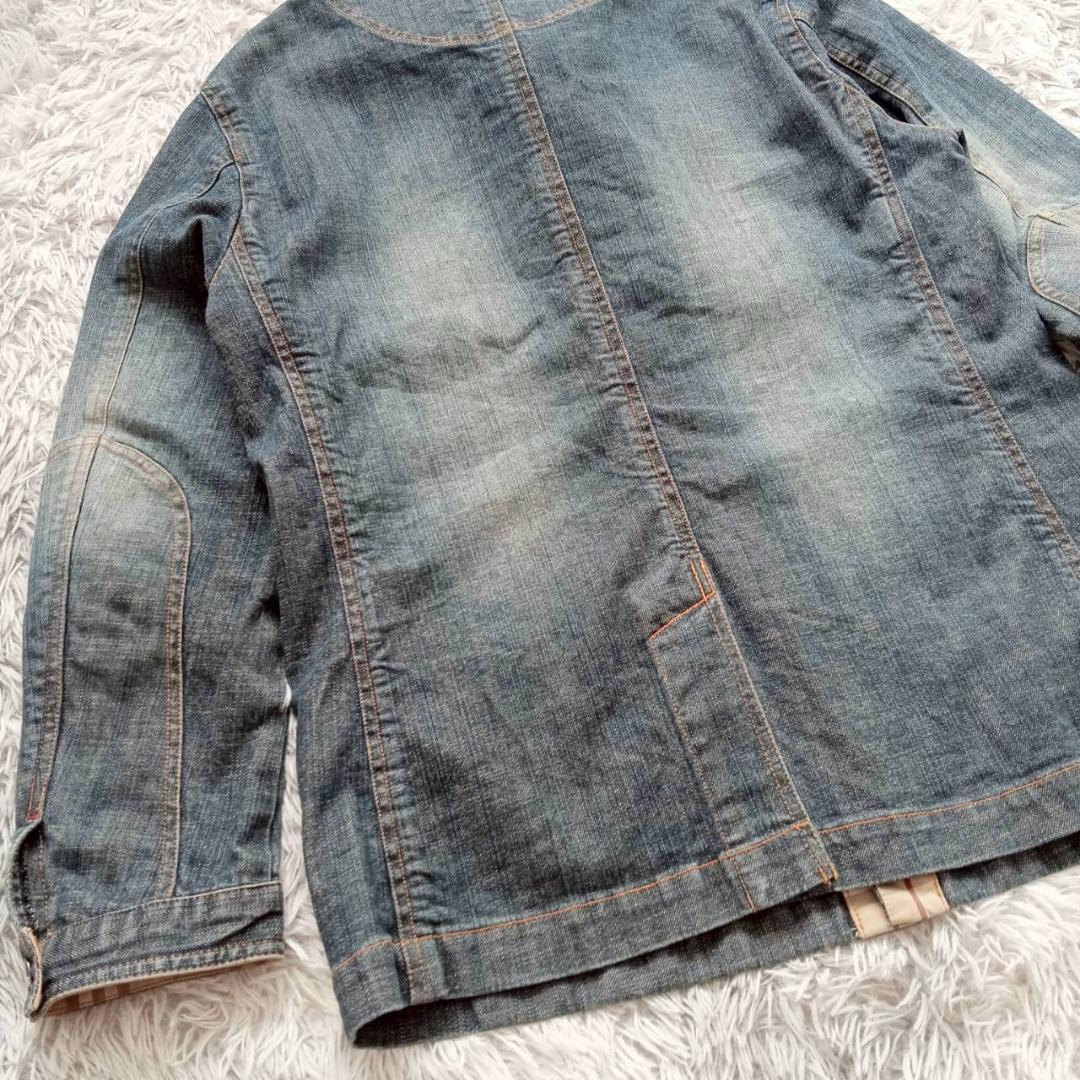 バーバリー ブラックレーベル デニムジャケット ノバチェック Mサイズ