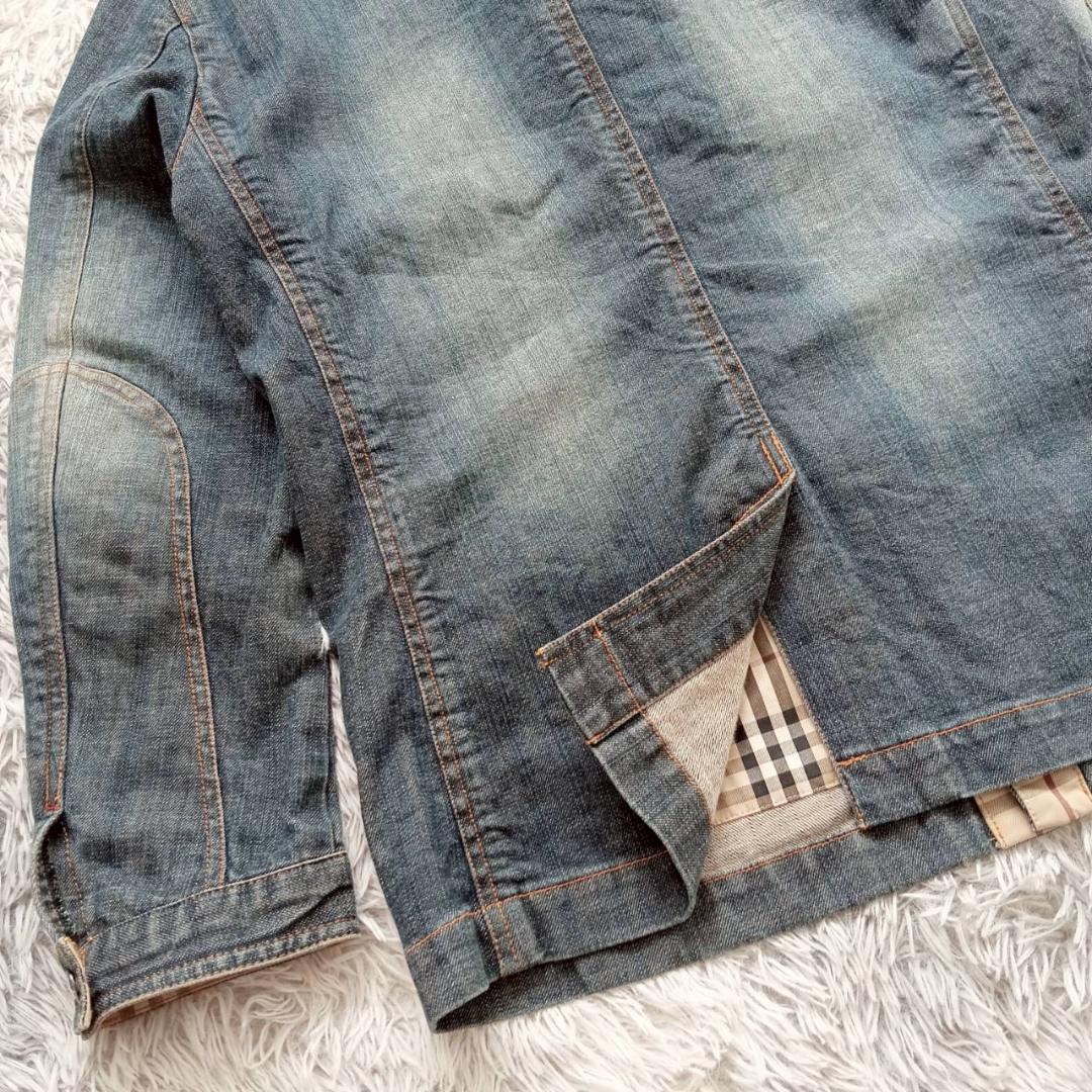 バーバリー ブラックレーベル デニムジャケット ノバチェック Mサイズ