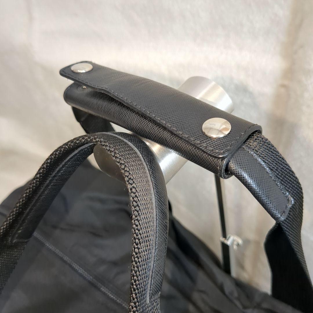 美品 PRADA ボストンバッグ ブラック 三角ロゴ テスートナイロン 鍵付き