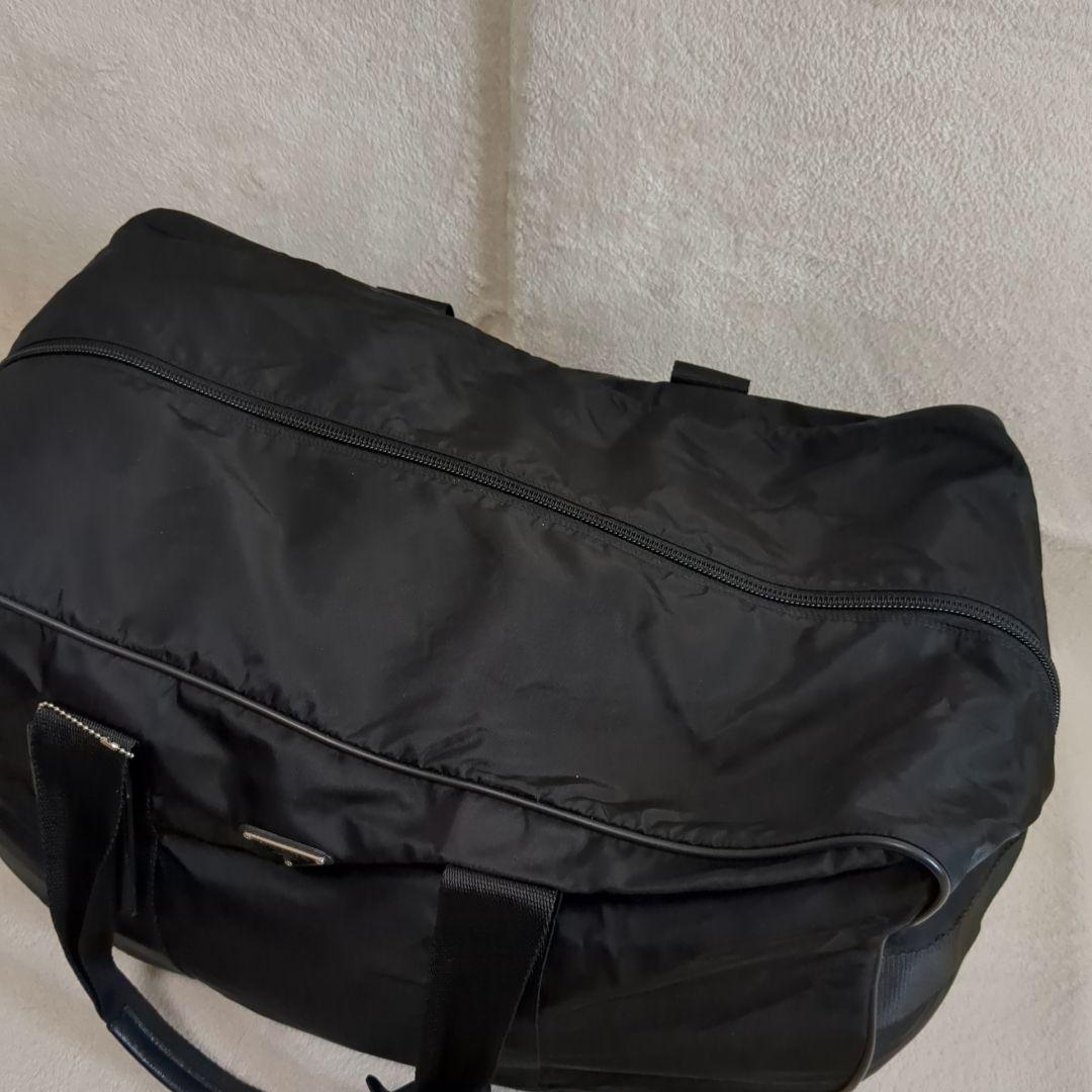 美品 PRADA ボストンバッグ ブラック 三角ロゴ テスートナイロン 鍵付き