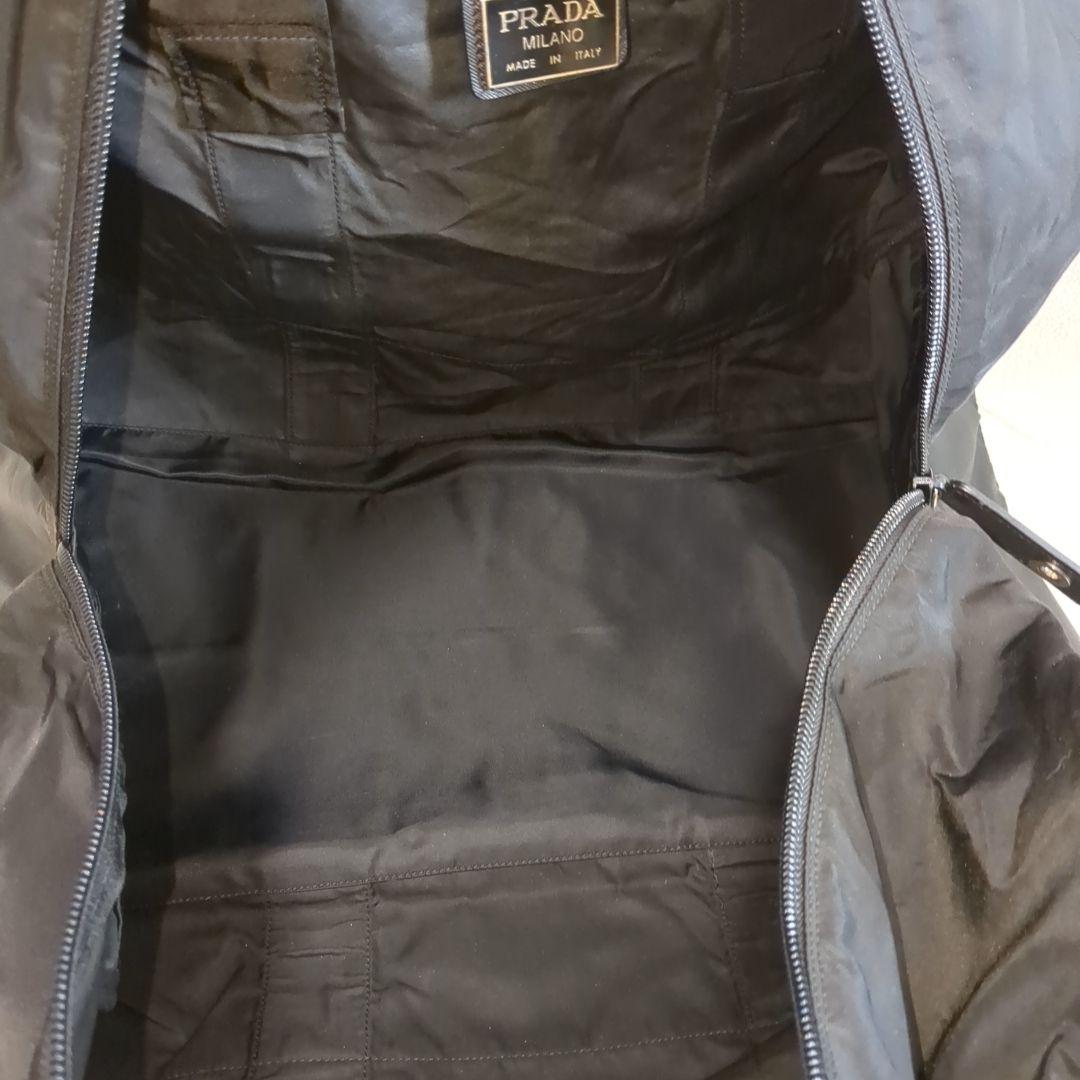 美品 PRADA ボストンバッグ ブラック 三角ロゴ テスートナイロン 鍵付き