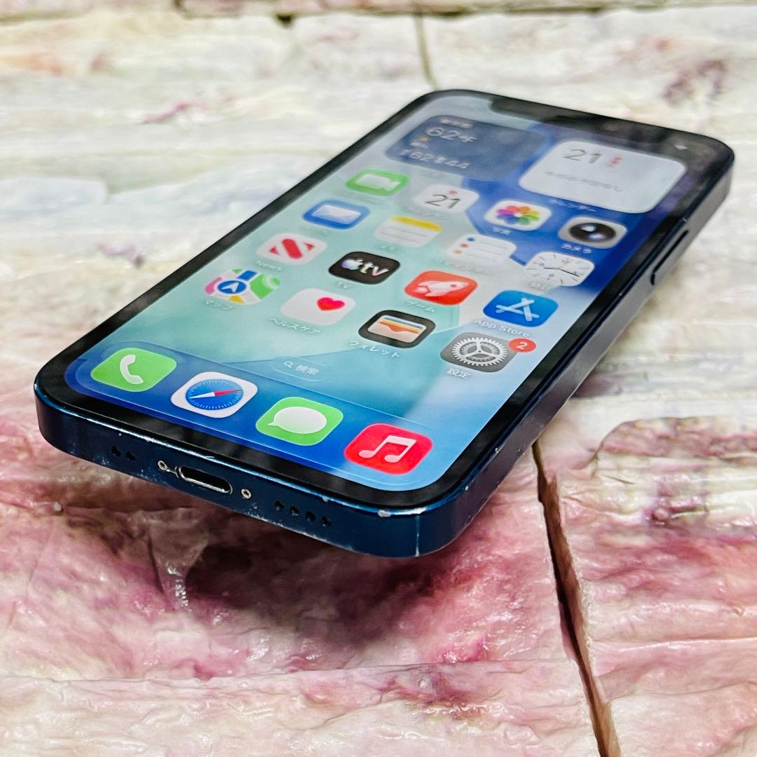 SIMフリー iPhone12mini 64GB ブルー 新品バッテリ－