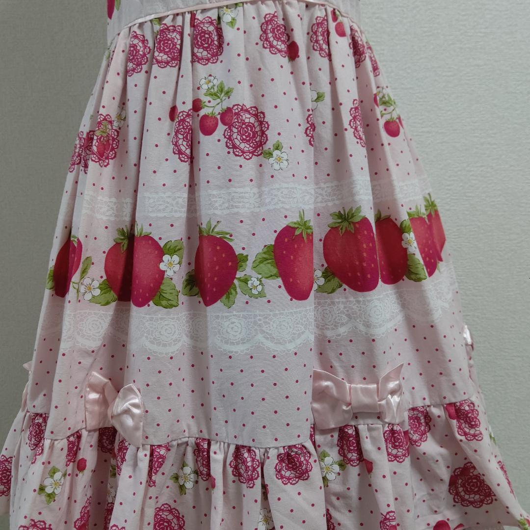 苺ガーデンミルフィーユジャンパースカート♕ら・ぱふぇ