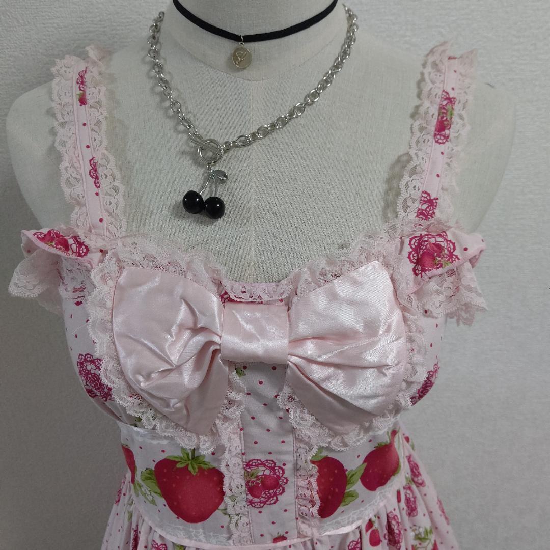 苺ガーデンミルフィーユジャンパースカート♕ら・ぱふぇ