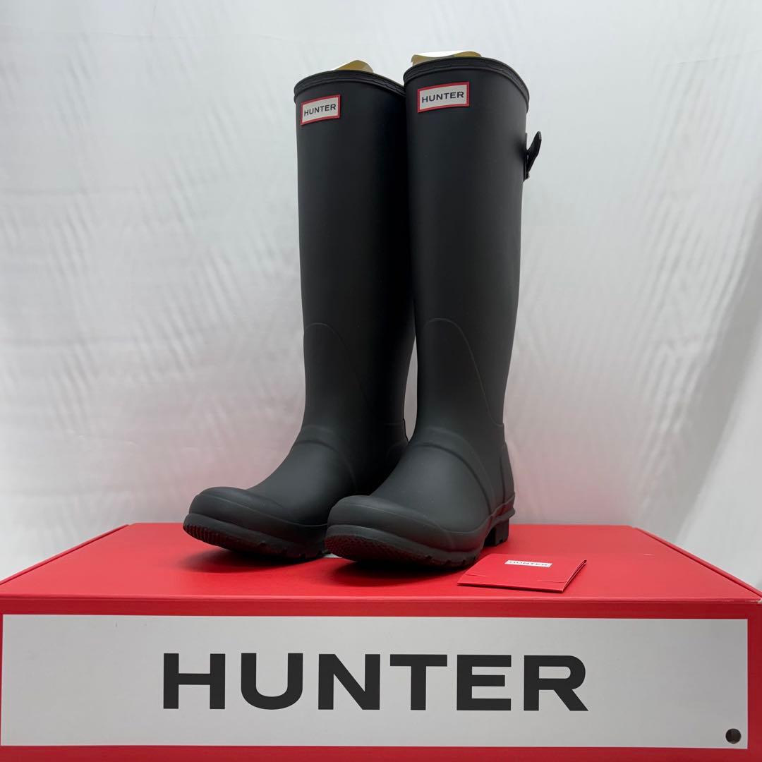 ①未使用 ハンター オリジナル トール レインブーツ ブラック　黒 24cm