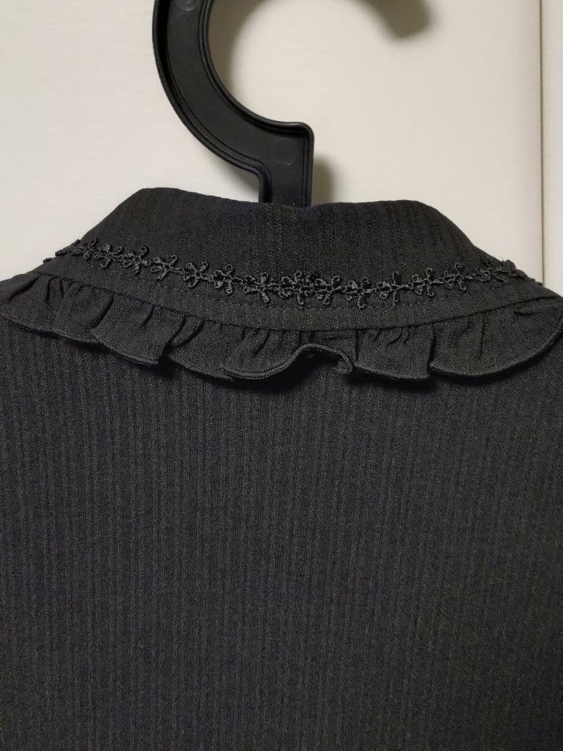 「h.NAOTO」FRILL ロングジレ 黒