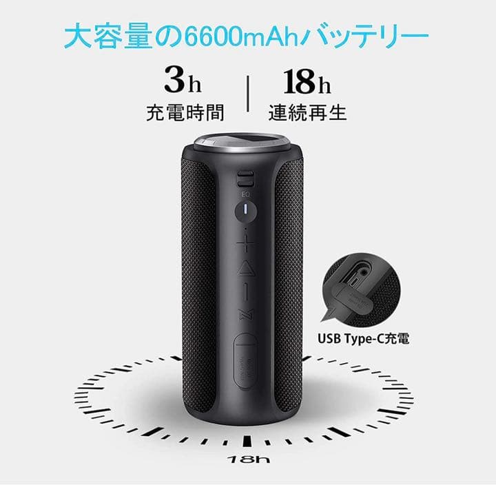 Bluetooth スピーカー 重低音 ブルートゥーススピーカー IPX7防水