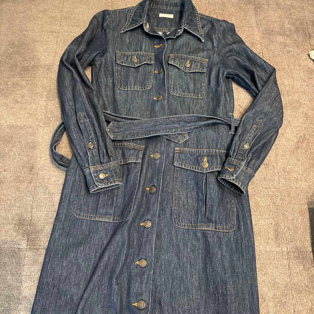 ドリスヴァンノッテン ダークデニム 長袖ワンピース