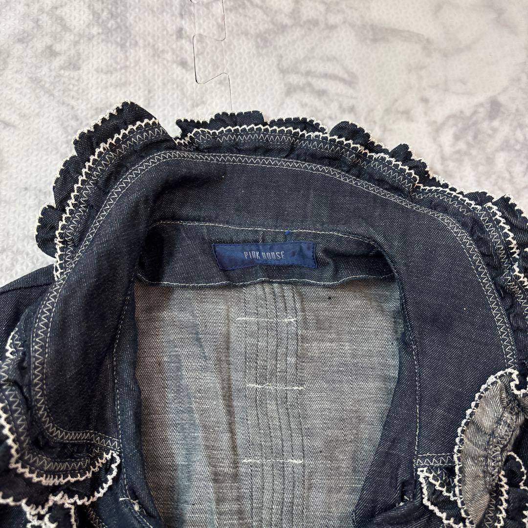 PINK HOUSE ピンクハウス フリル デニム ジャケット ピンタック