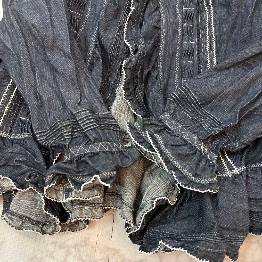 PINK HOUSE ピンクハウス フリル デニム ジャケット ピンタック