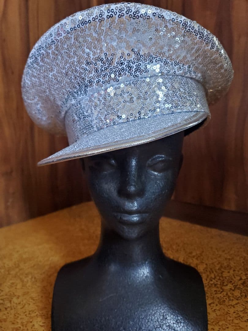 69 シルバー スパンコール 軍帽 制帽 銀 ポリス ハット ラルク HYDE