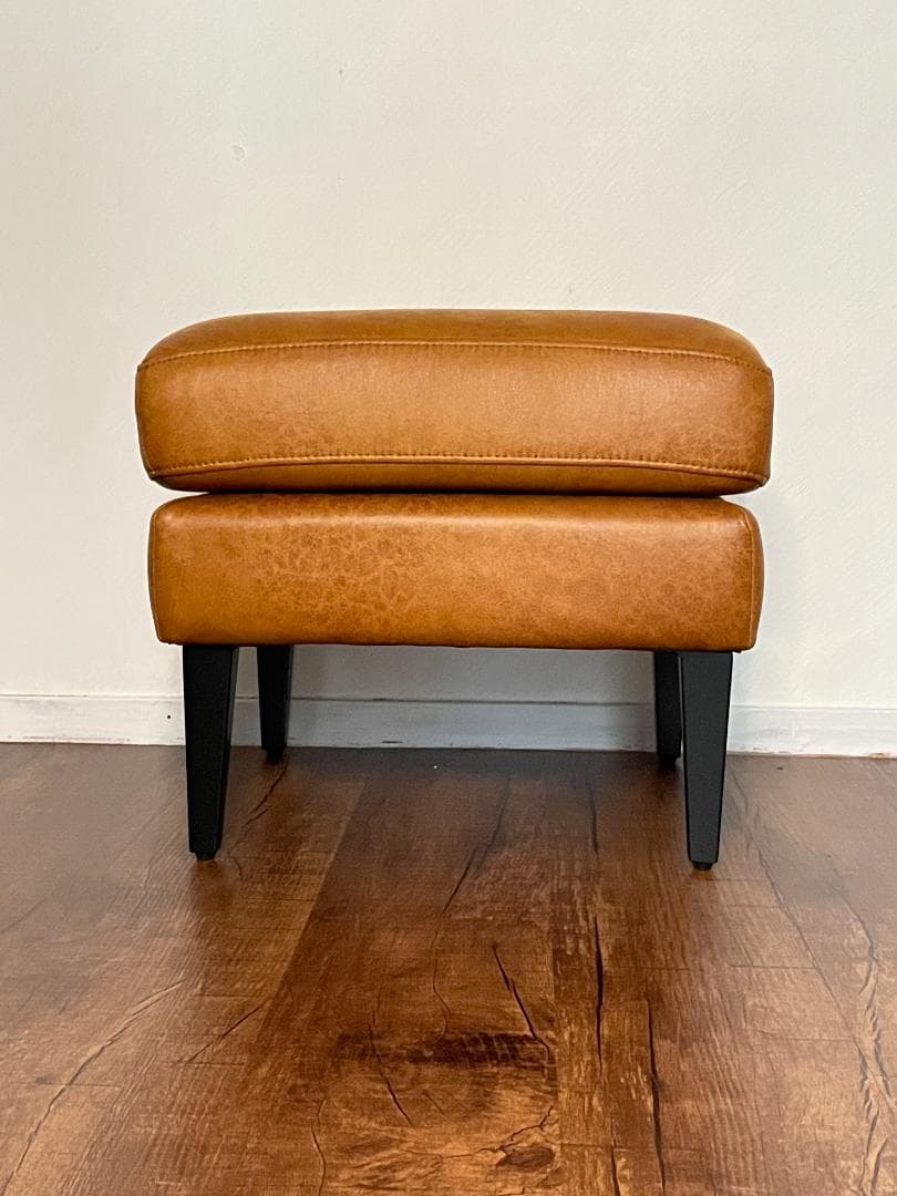 【ヴィンテージ調】 スツール｜ブラウン｜四角型｜高さ46cm・幅50cm