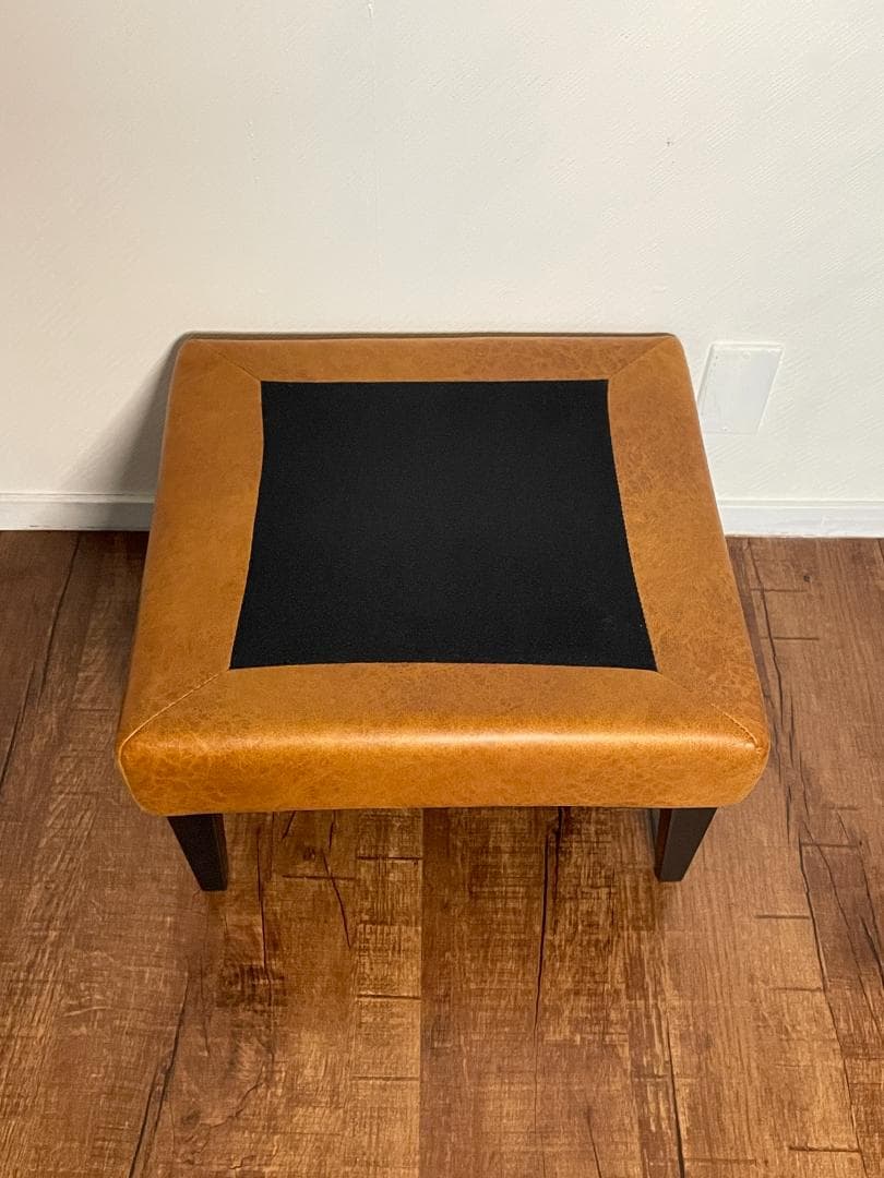 【ヴィンテージ調】 スツール｜ブラウン｜四角型｜高さ46cm・幅50cm