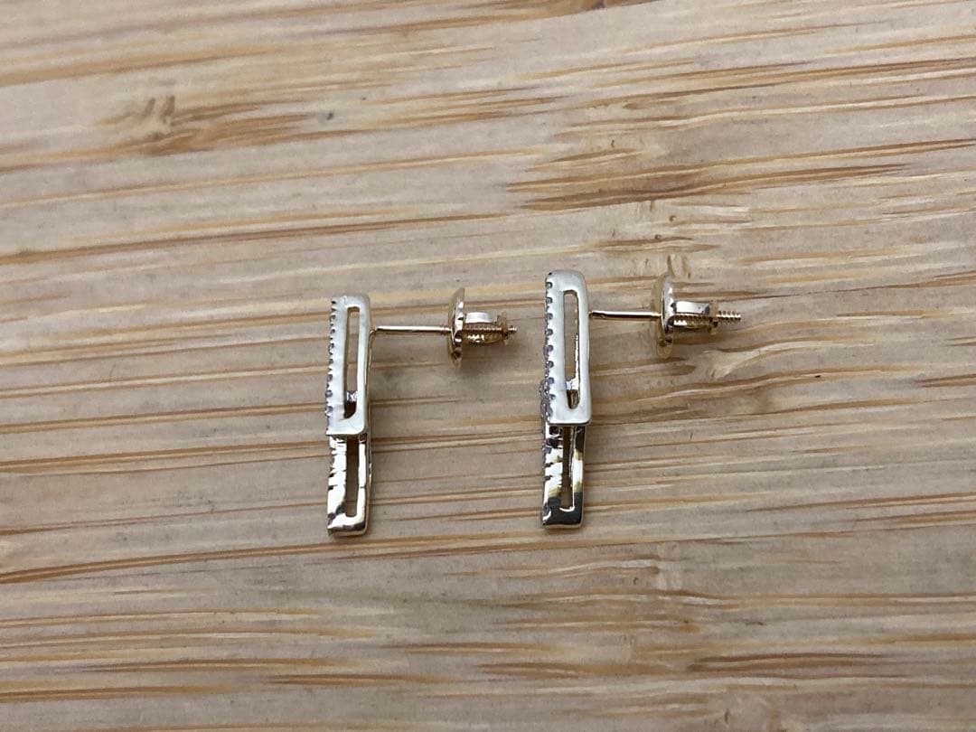 avalanche 10k yg 天然ダイヤモンド ピアス サンダー アバランチ