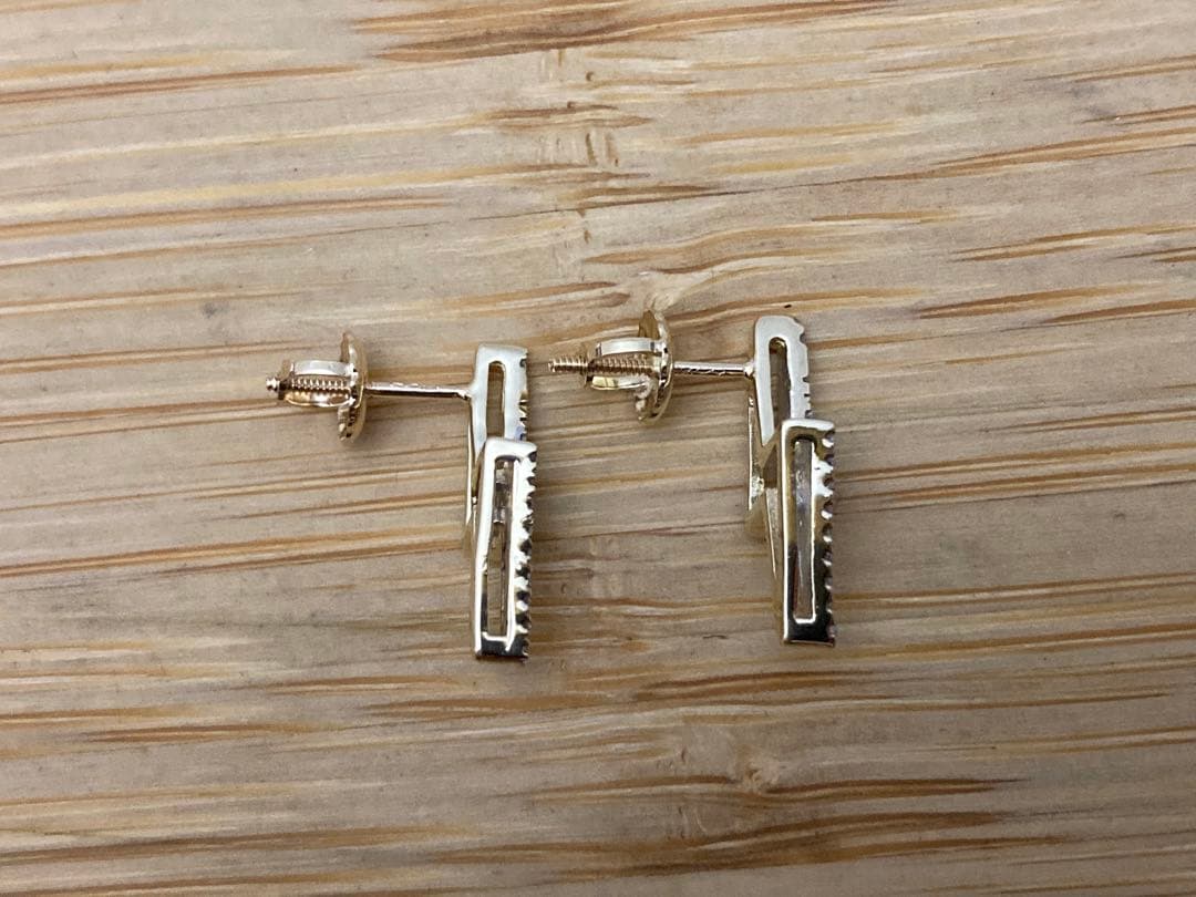 avalanche 10k yg 天然ダイヤモンド ピアス サンダー アバランチ