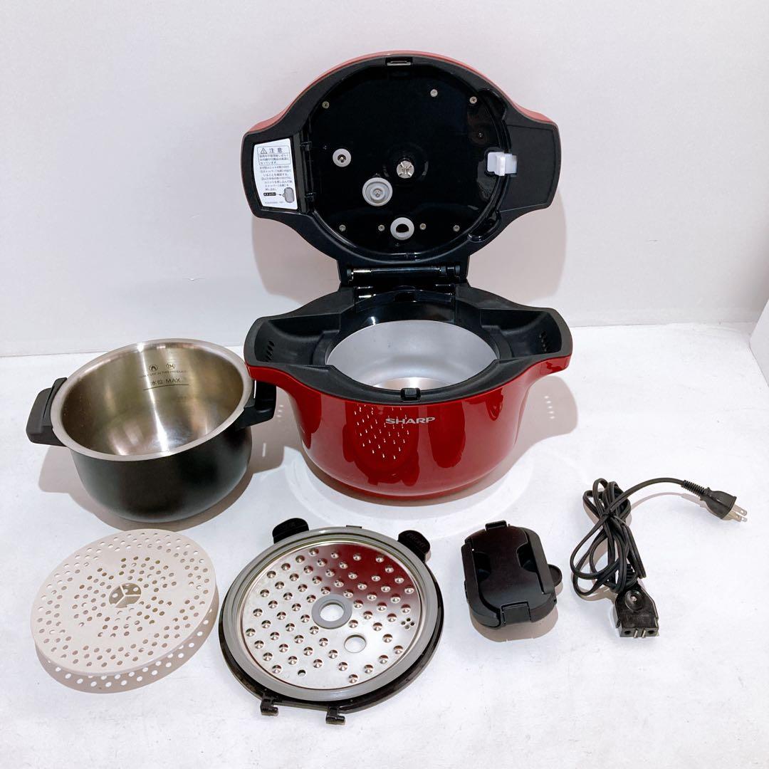 ☆SHARP シャープ HEALSIO KN-HW16E-R 水なし自動調理鍋