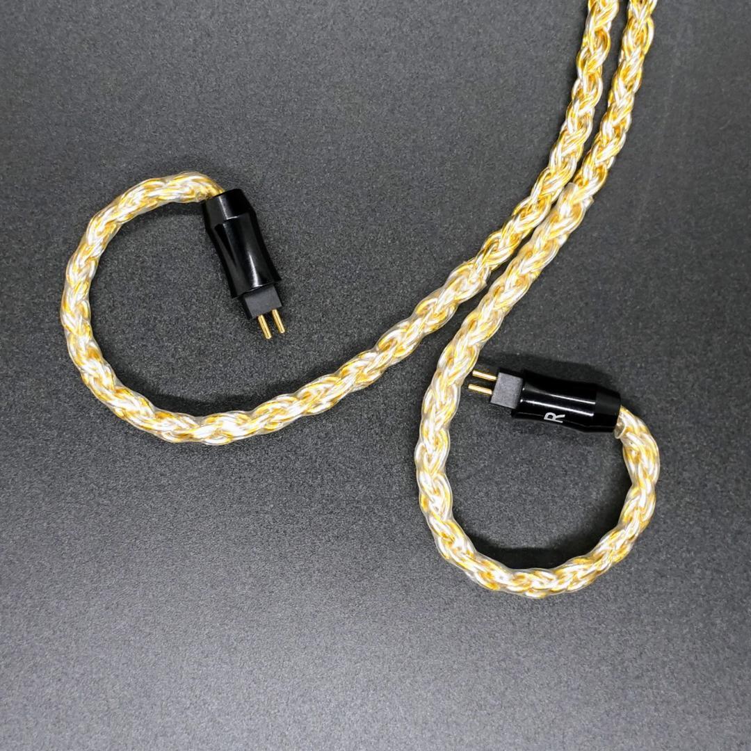 【最高仕様】16芯 超希少 銀線＆金線撚り合わせ 0.78 2ピン/4.4mm