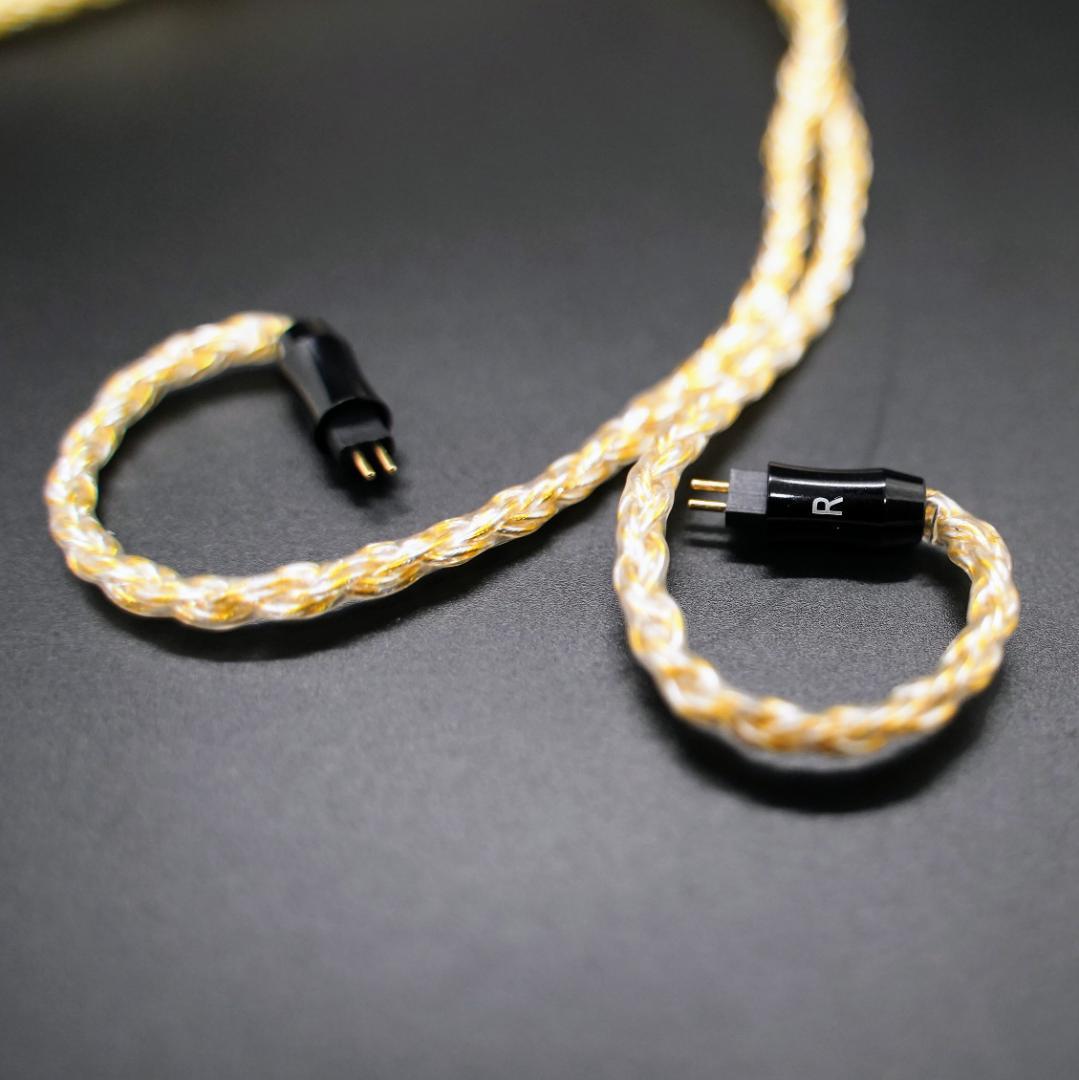 【最高仕様】16芯 超希少 銀線＆金線撚り合わせ 0.78 2ピン/4.4mm