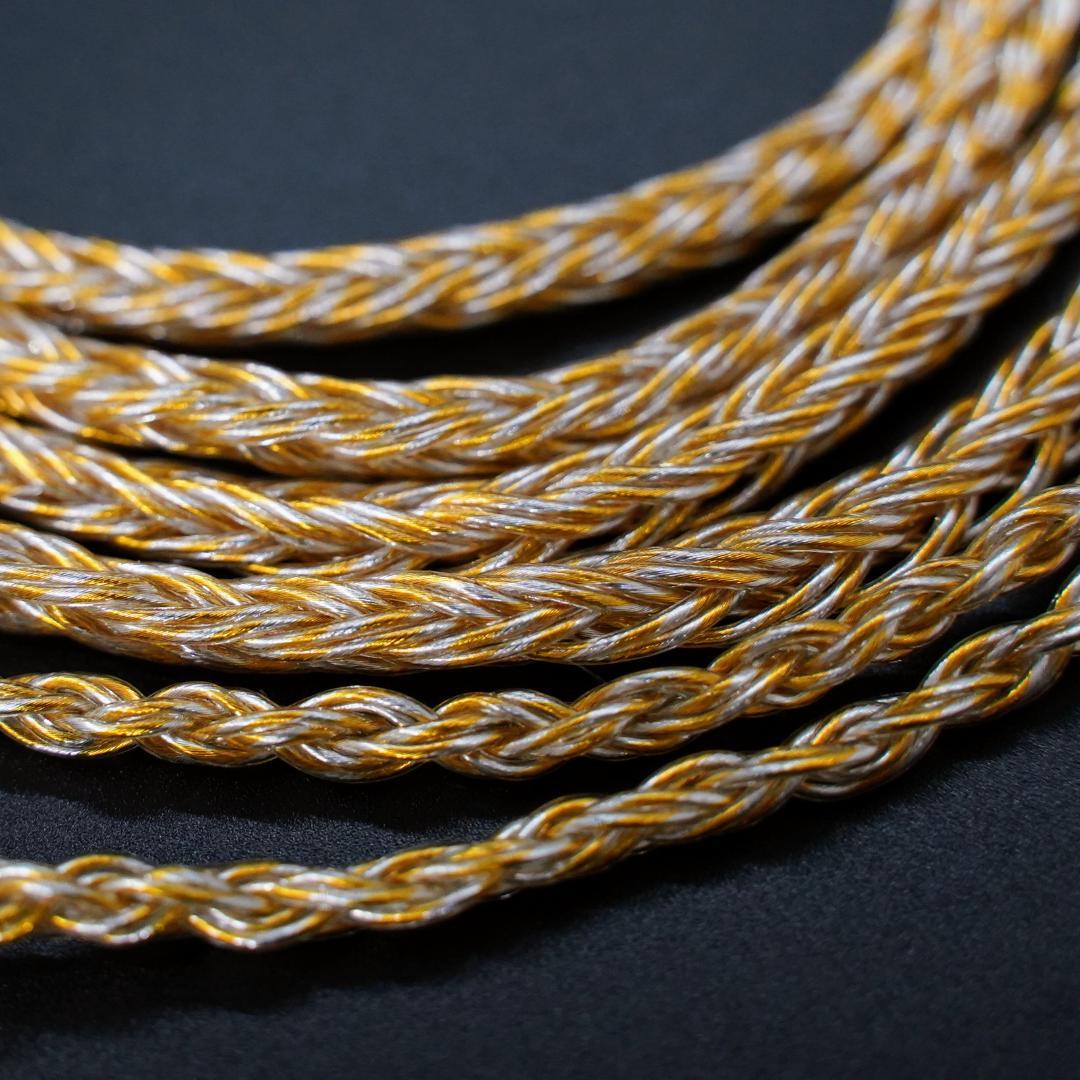 【最高仕様】16芯 超希少 銀線＆金線撚り合わせ 0.78 2ピン/4.4mm