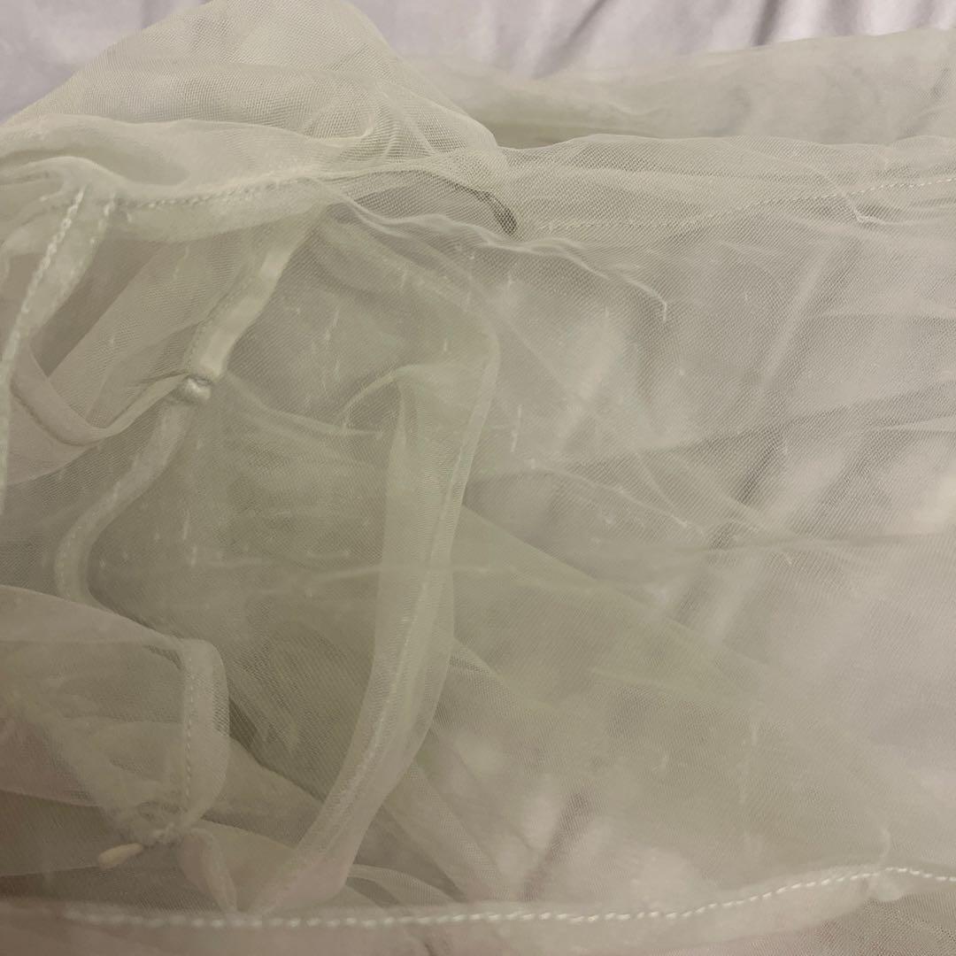 LEJA チュールオフショルダー花柄Iラインワンピースドレス