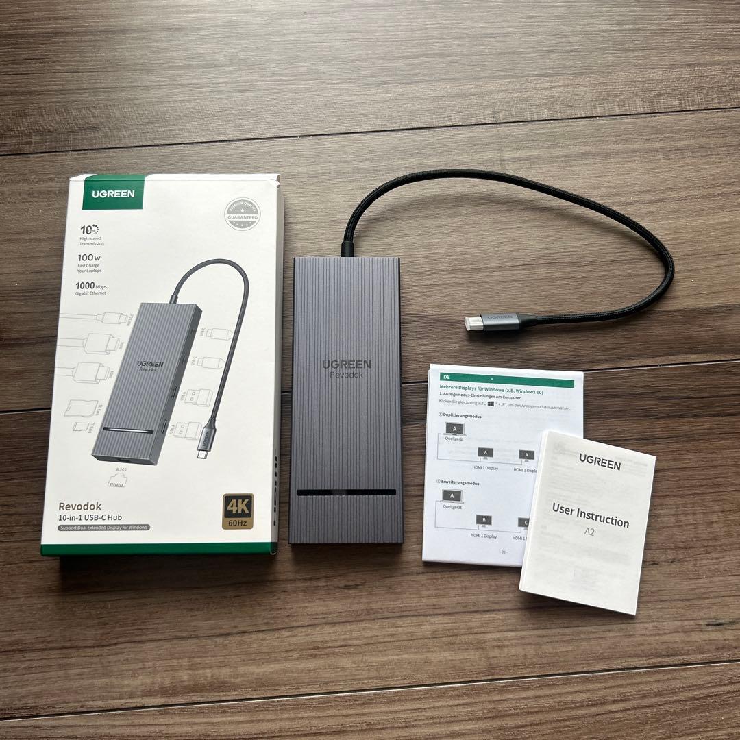 10 in 1 USB Cドッキングステーション USB Cハブ 二つHDMI