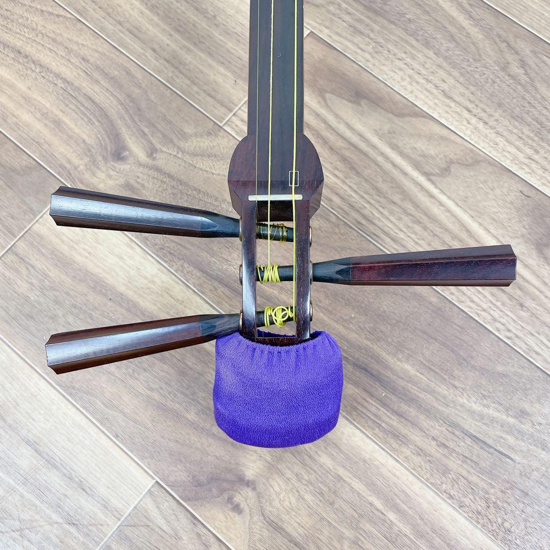 三味線 中棹 金細 綾杉胴 トチ紅木 一本溝 和楽器