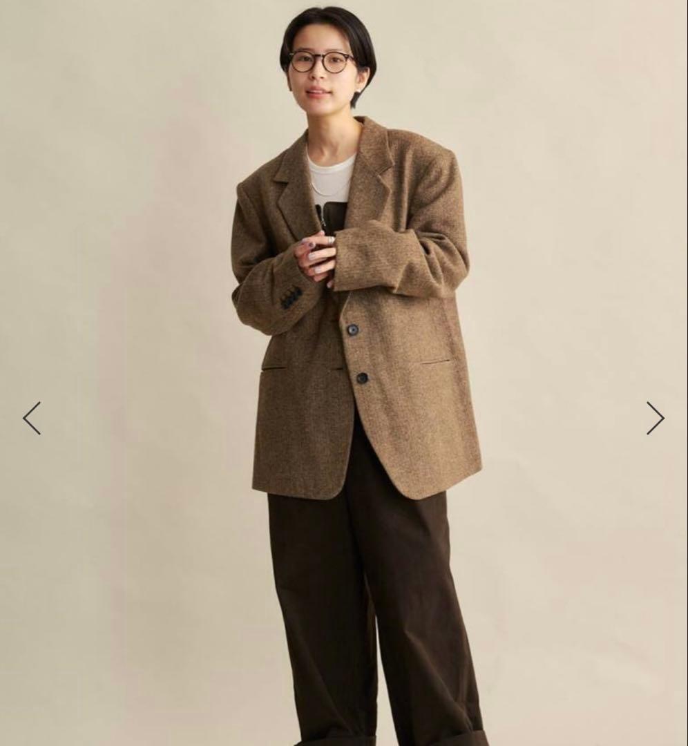 anuke Herringbone Wool Jacket ベージュ【美品】