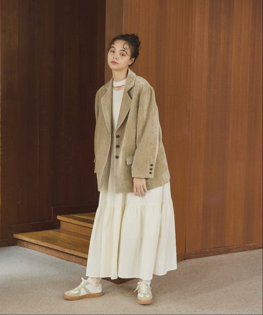 【 OLUN 】 ルーズベーシックモールジャケット ベージュ S