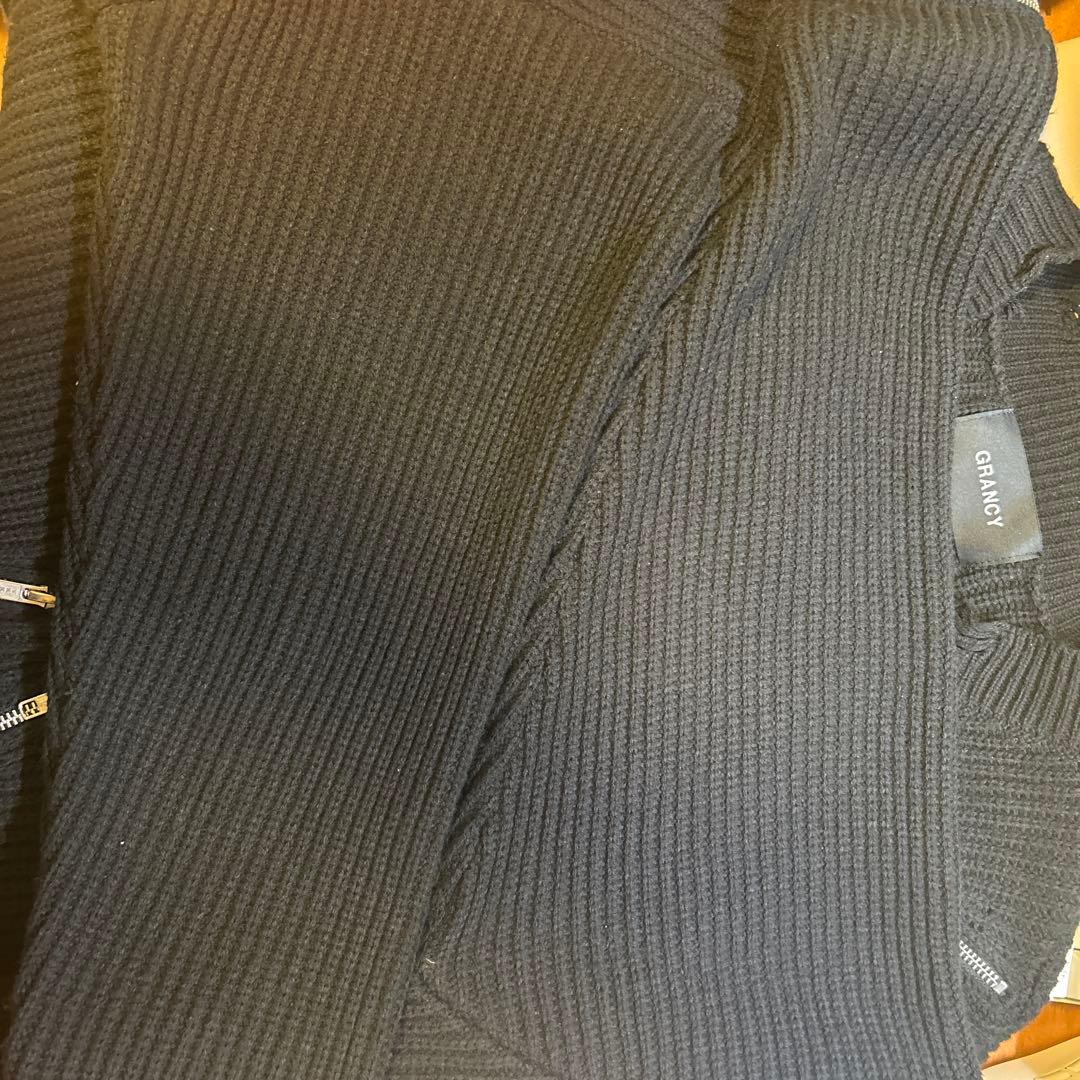 GRANCY ジップデザインアシンメトリーニット Mサイズ