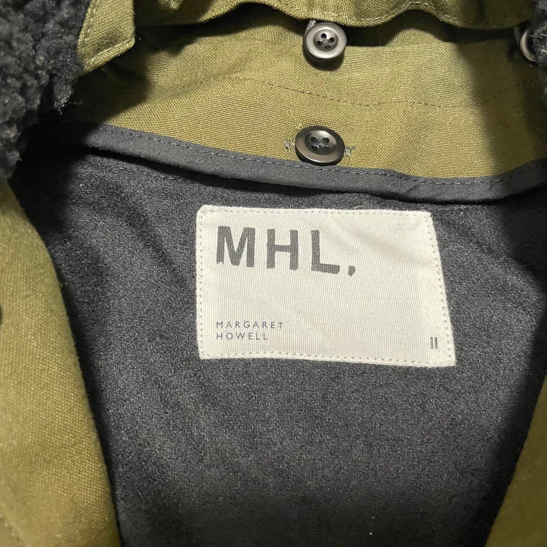 MHL. マーガレットハウエル　ボア襟　コットンジャケット　ライナー付　カーキ