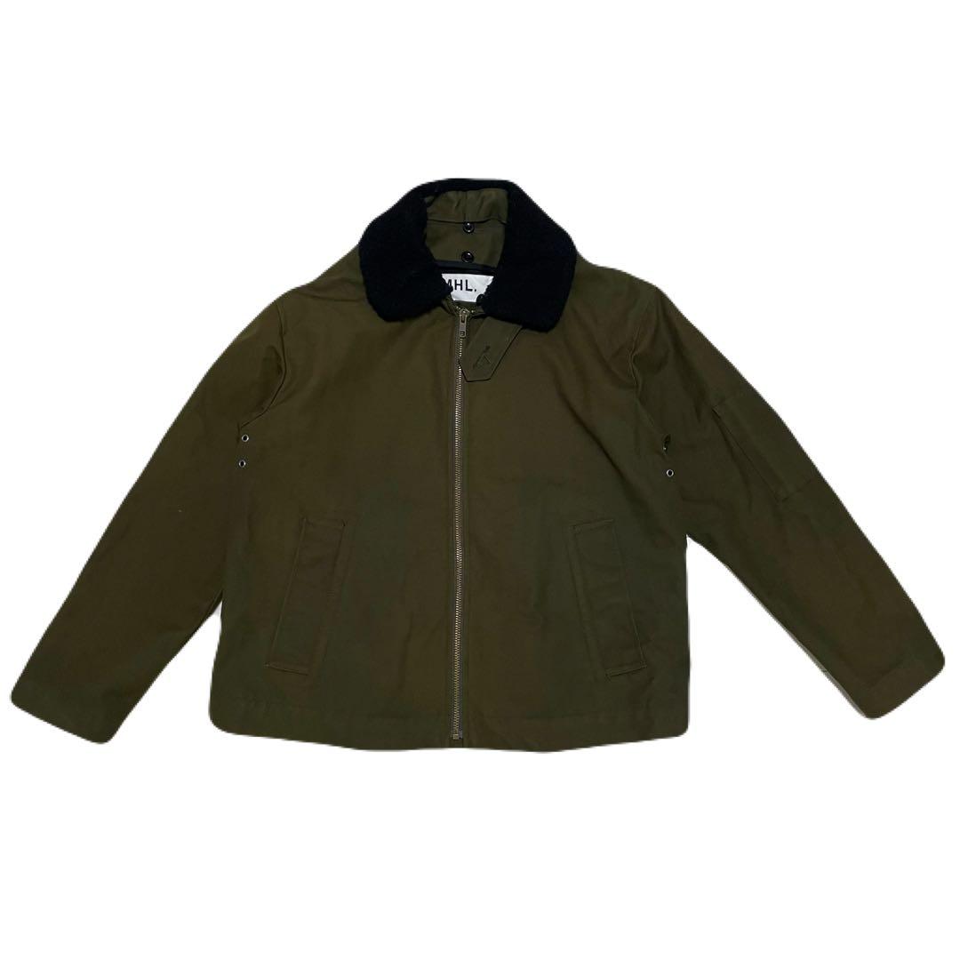 MHL. マーガレットハウエル　ボア襟　コットンジャケット　ライナー付　カーキ