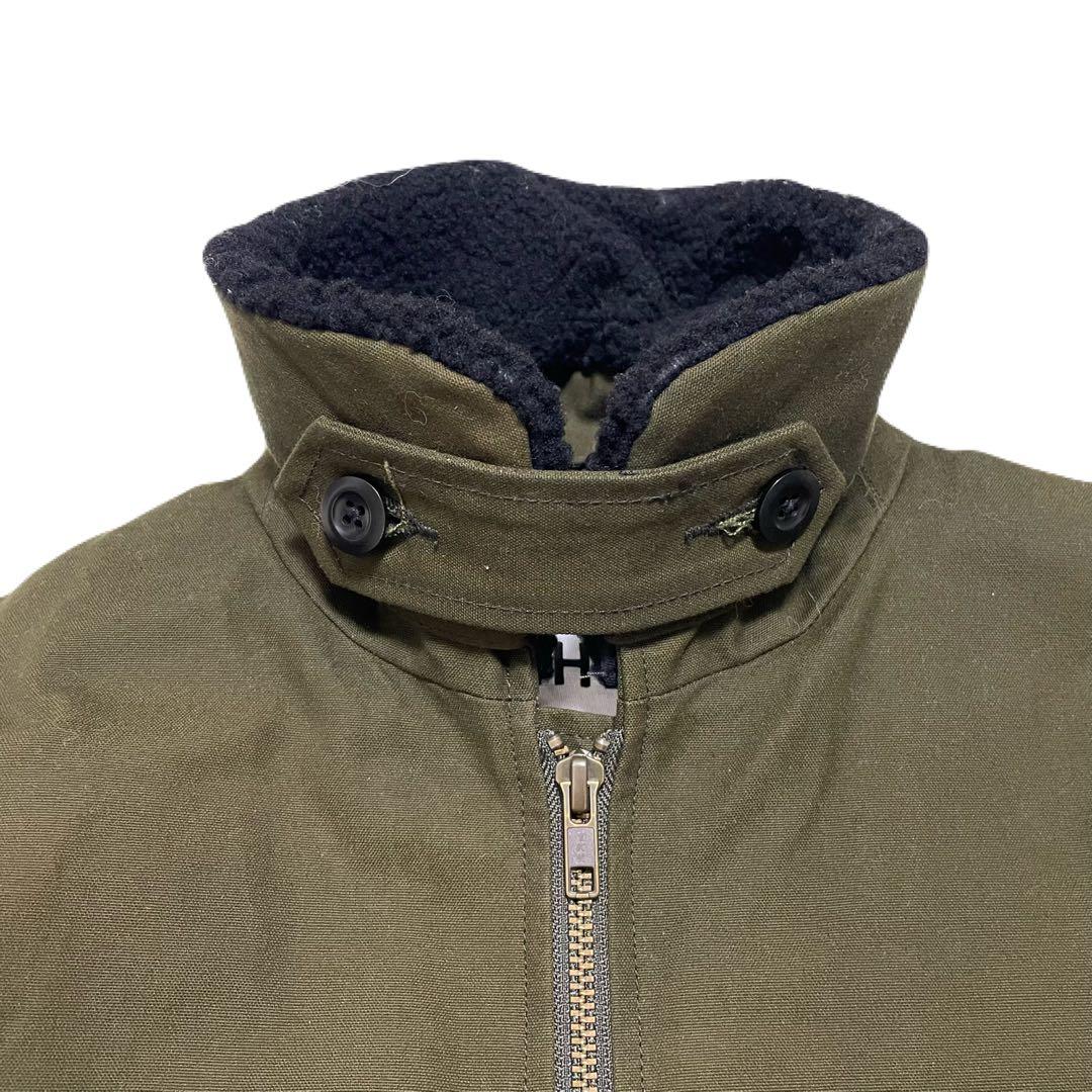 MHL. マーガレットハウエル　ボア襟　コットンジャケット　ライナー付　カーキ
