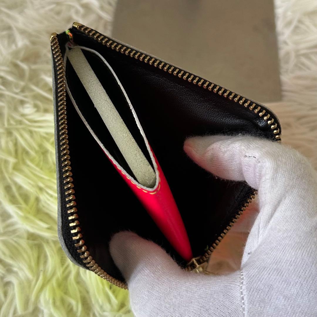 値下げ タグ 箱付 コムデギャルソン ミニ財布 蛍光色 ウォレット ケース