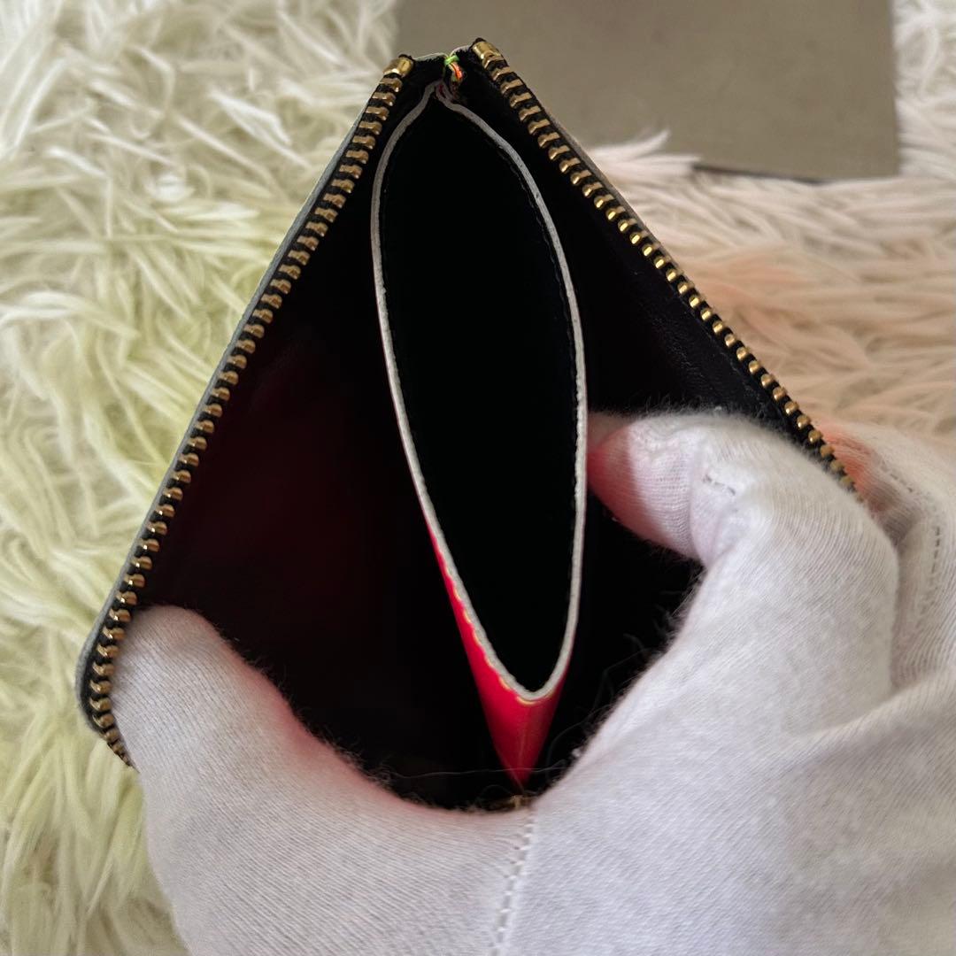 値下げ タグ 箱付 コムデギャルソン ミニ財布 蛍光色 ウォレット ケース