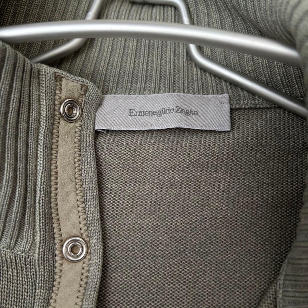 エルメネジルドゼニア シルク×カシミヤスナップボタン付きニット