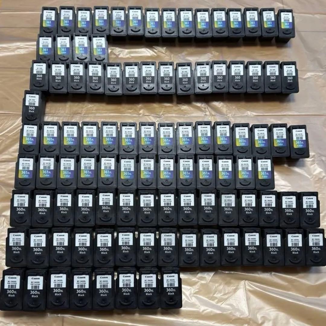 【１２８個】キャノンCanon 使用済み大容量インクカートリッジ ・ケース付き